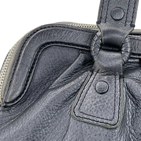 Cole Haan Village Triple Zip Satchel Handbag Pewter Leather - Picture 4 of 11